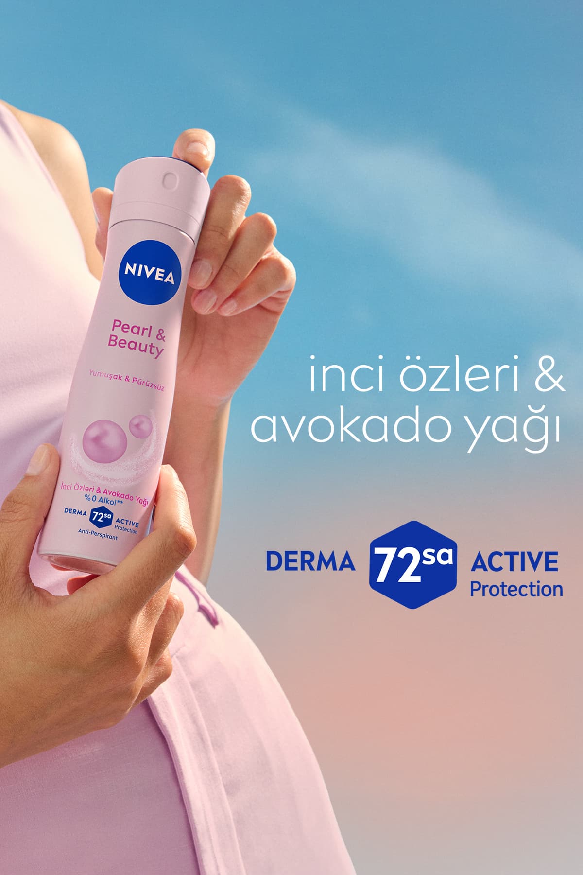 دئودورانت اسپری زنانه NIVEA Pearl&Beauty 150ml، ضدتعریق 72 ساعته، بدون الکل، با رایحه گلدار دئودورانت اسپری زنانه NIVEA Pearl&Beauty 150ml، ضدتعریق 72 ساعته، بدون الکل، با رایحه گلدار