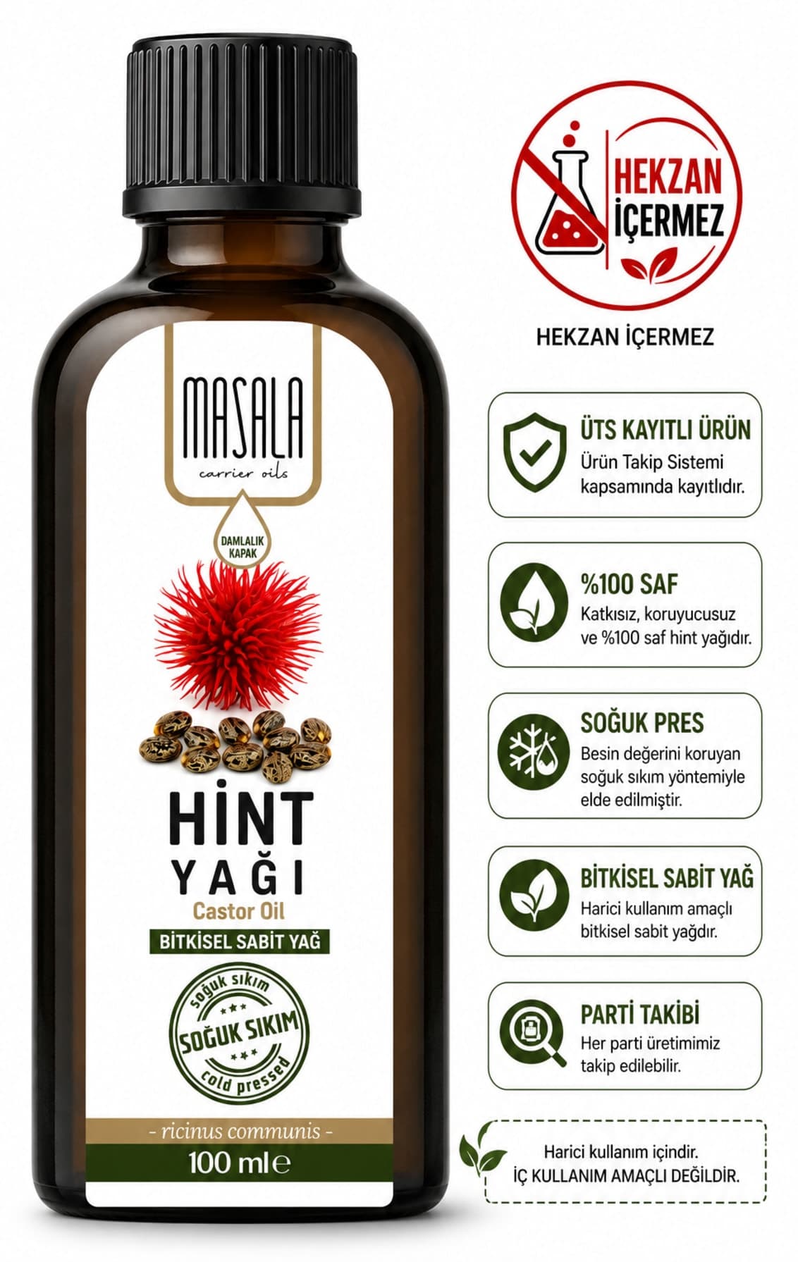 روغن کرچک Masala شیشهای 100 ml خالص و بدون افزودنی سرد فشرده روغن کرچک Masala شیشهای 100 ml خالص و بدون افزودنی سرد فشرده