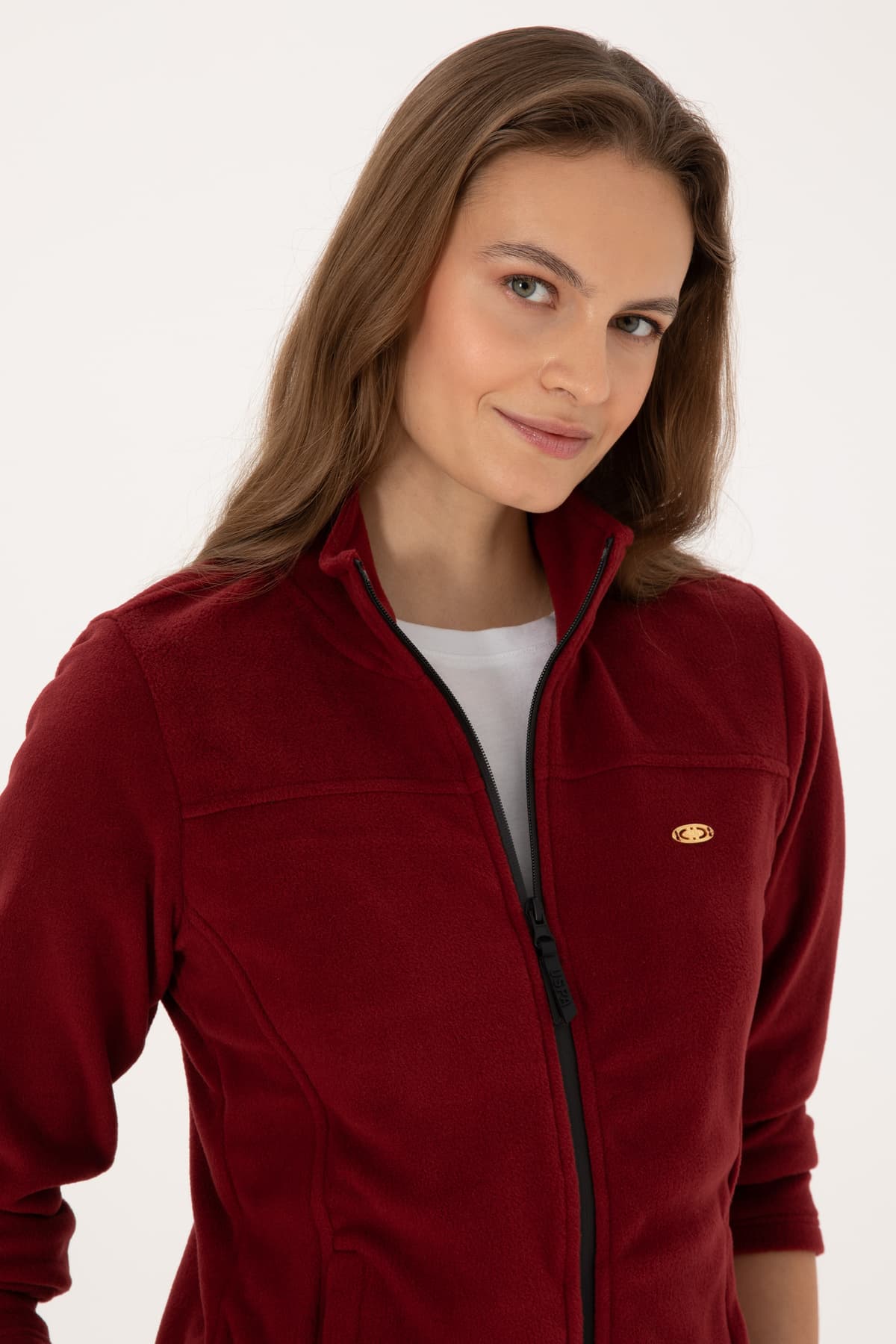 سوئیشرت زنانه U.S. Polo Assn. پلار بوردو زیپدار یقه ایستاده مدل 50316729-VR014 سوئیشرت زنانه U.S. Polo Assn. پلار بوردو زیپدار یقه ایستاده مدل 50316729-VR014