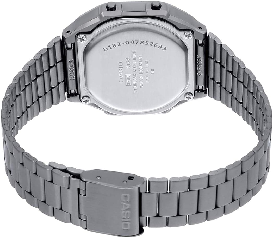 ساعت مچی یونیسکس Casio رترو دیجیتال خاکستری-مشکی مدل A168WGG-1BDF ساعت مچی یونیسکس Casio رترو دیجیتال خاکستری-مشکی مدل A168WGG-1BDF