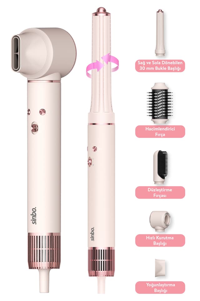 سشوار و استایلر چندکاره فشرده Sinbo Pro 5in1 با موتور Bldc مدل Shd-1719 سشوار و استایلر چندکاره فشرده Sinbo Pro 5in1 با موتور Bldc مدل Shd-1719