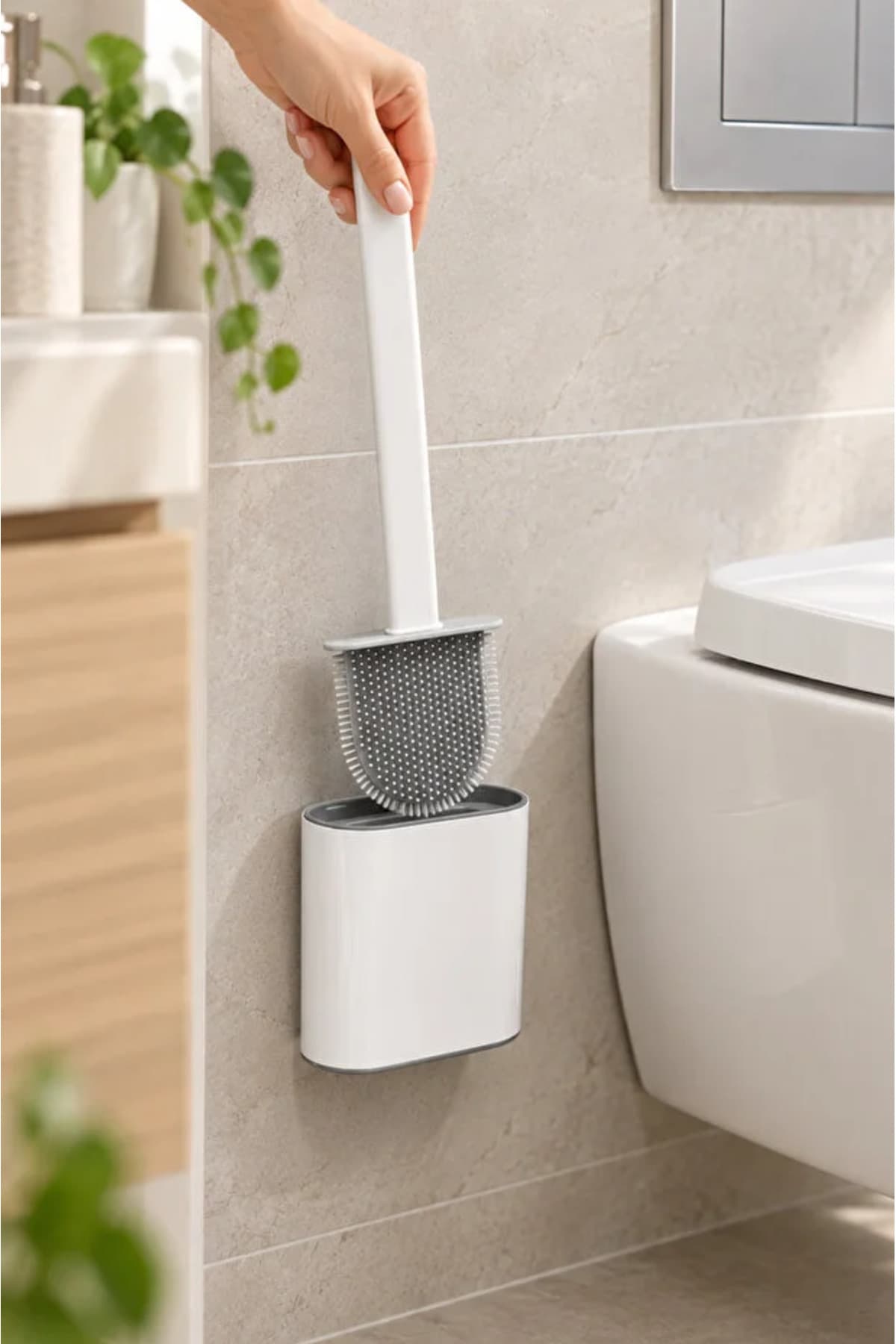 فرچه توالت سیلیکونی AYGÖREN HOME سفید با پایه نگهدارنده 1 عددی فرچه توالت سیلیکونی AYGÖREN HOME سفید با پایه نگهدارنده 1 عددی