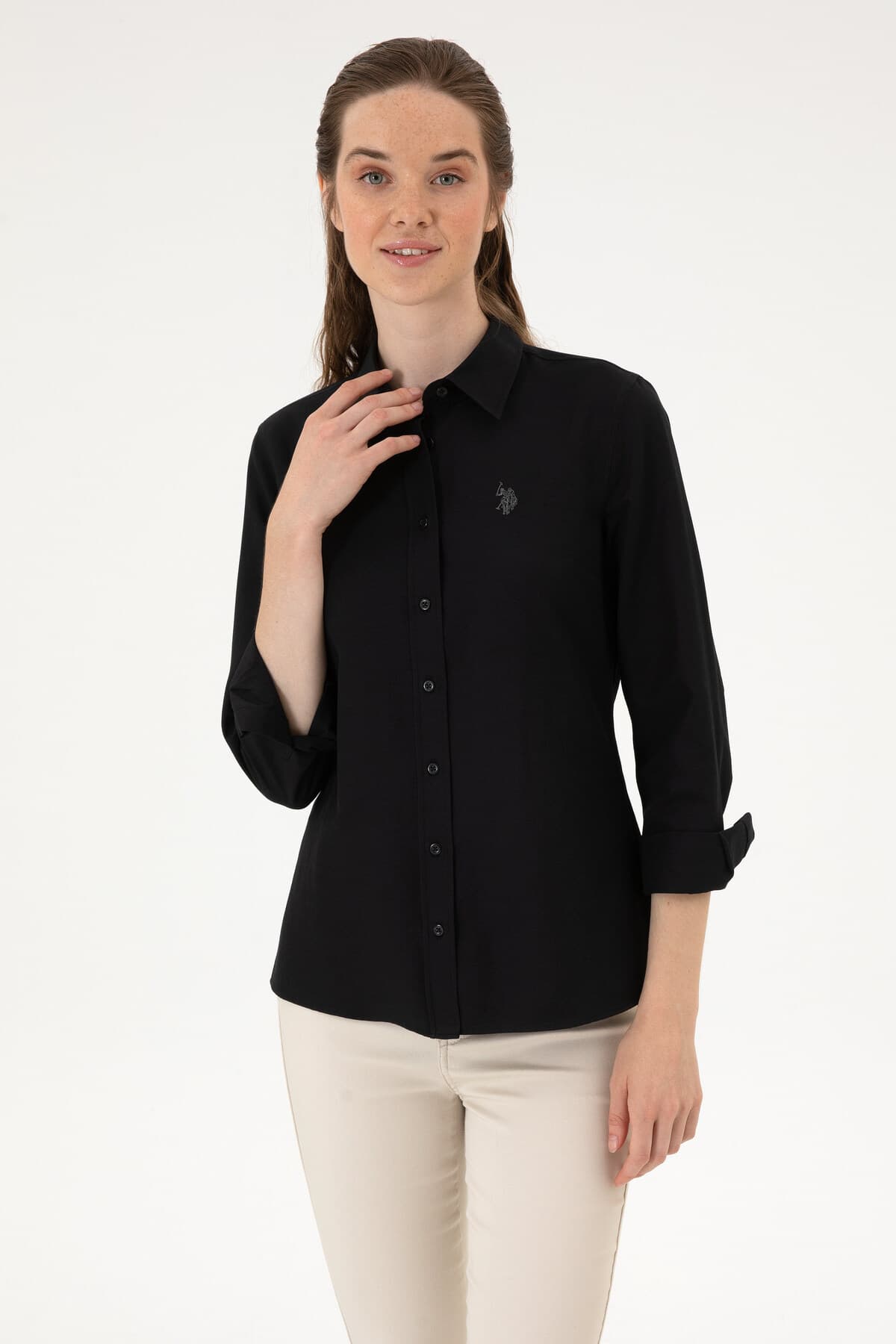 پیراهن زنانه U.S. Polo Assn. مشکی آستین بلند بیسیک مدل 50316711-VR046 پیراهن زنانه U.S. Polo Assn. مشکی آستین بلند بیسیک مدل 50316711-VR046