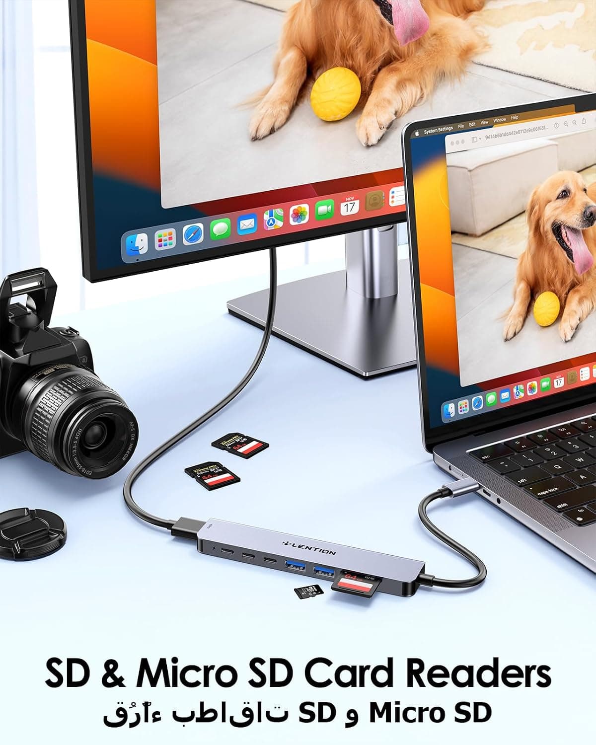 هاب USB-C LENTION 8 در 1 با HDMI 4K 60Hz و شارژ 100W هاب USB-C LENTION 8 در 1 با HDMI 4K 60Hz و شارژ 100W