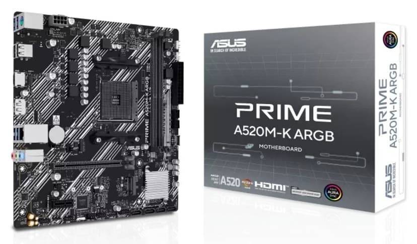 مادربرد ASUS Prime گیمینگ AM4 DDR4 5100(OC)MHz mATX ARGB مدل A520M-K مادربرد ASUS Prime گیمینگ AM4 DDR4 5100(OC)MHz mATX ARGB مدل A520M-K