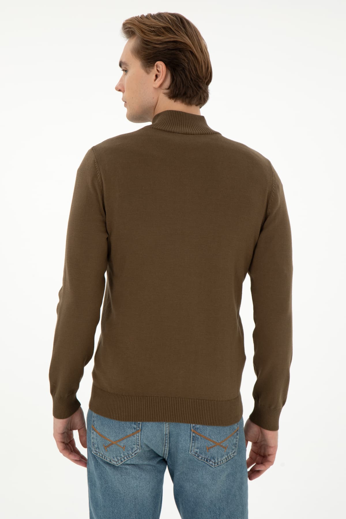 کاردیگان بافت مردانه U.S. Polo Assn. خاکی بیسیک مدل 50298268-VR027 کاردیگان بافت مردانه U.S. Polo Assn. خاکی بیسیک مدل 50298268-VR027