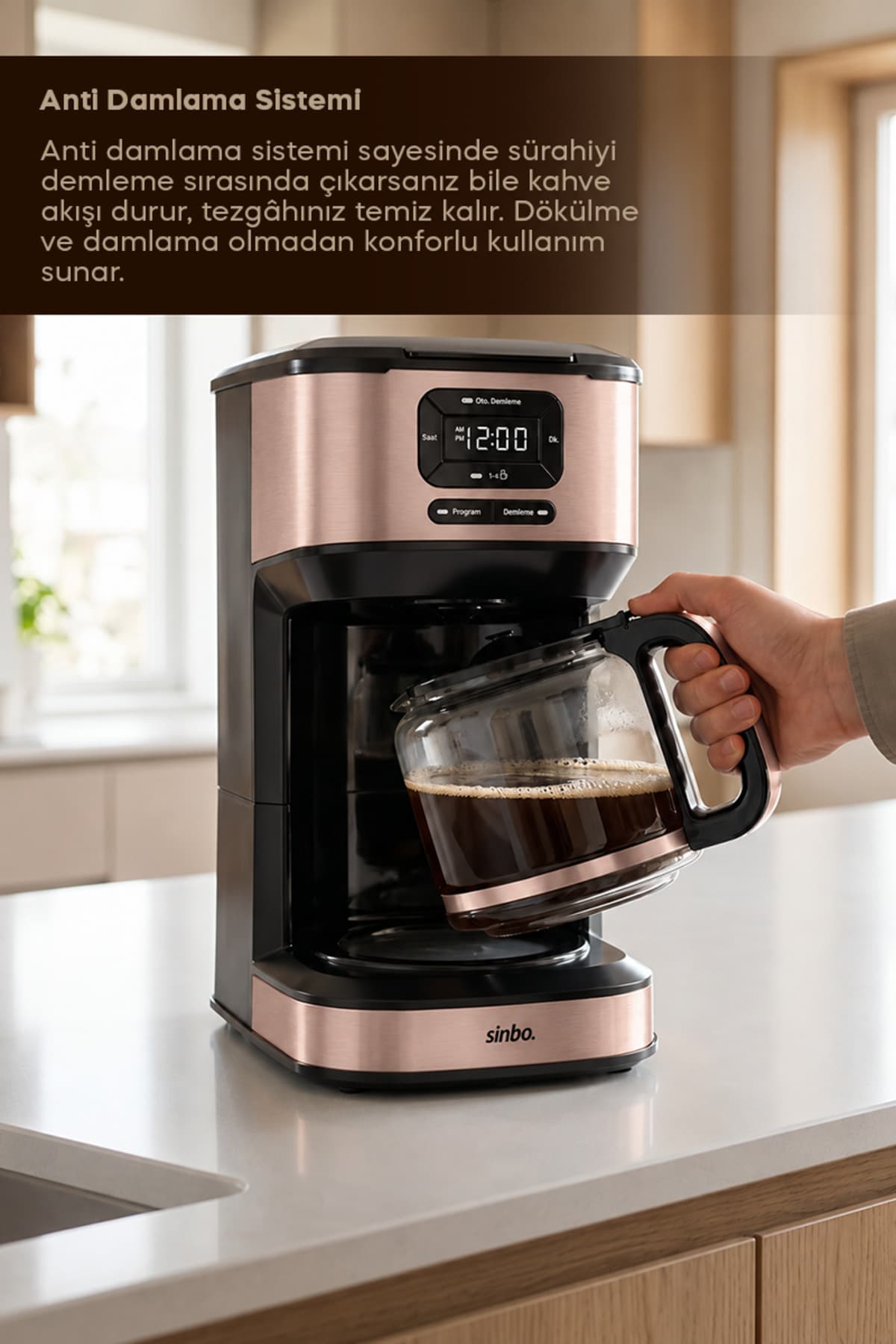 دستگاه قهوهساز فیلتری Sinbo تایمردار XL ۱۴ فنجانی نمایشگر دیجیتال مدل SCM-9042 دستگاه قهوهساز فیلتری Sinbo تایمردار XL ۱۴ فنجانی نمایشگر دیجیتال مدل SCM-9042
