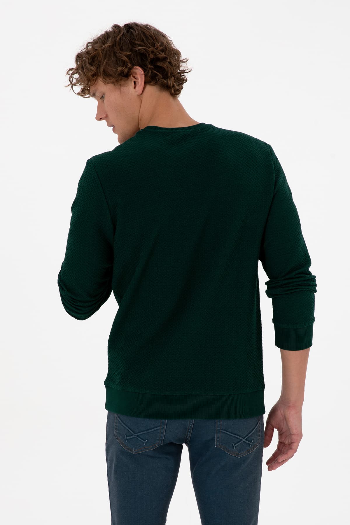 سوئیشرت مردانه U.S. Polo Assn. فیت معمولی یقه گرد سبز تیره مدل 50308649-VR079 سوئیشرت مردانه U.S. Polo Assn. فیت معمولی یقه گرد سبز تیره مدل 50308649-VR079