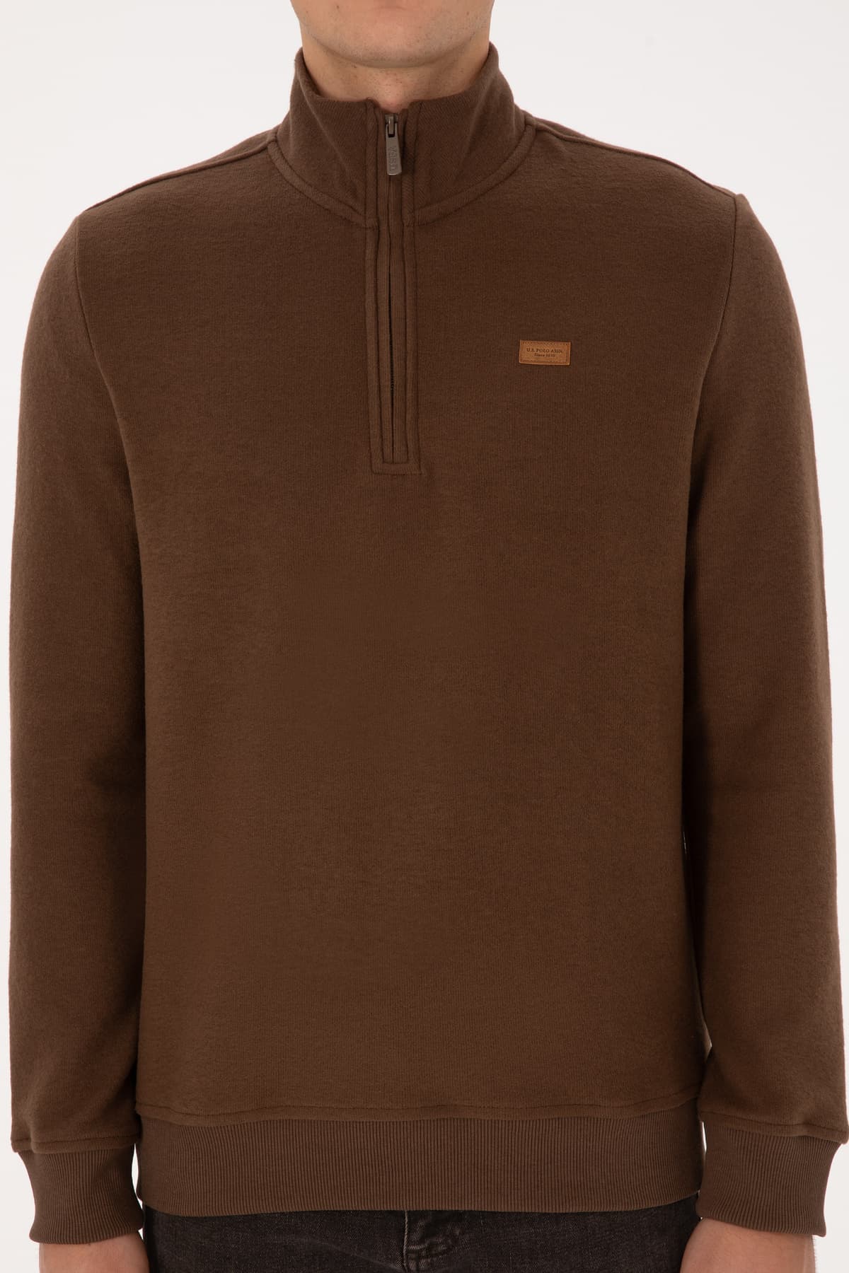 سوئیشرت مردانه U.S. Polo Assn. نیم زیپ شاردون قهوهای مدل 50313802-VR029 سوئیشرت مردانه U.S. Polo Assn. نیم زیپ شاردون قهوهای مدل 50313802-VR029