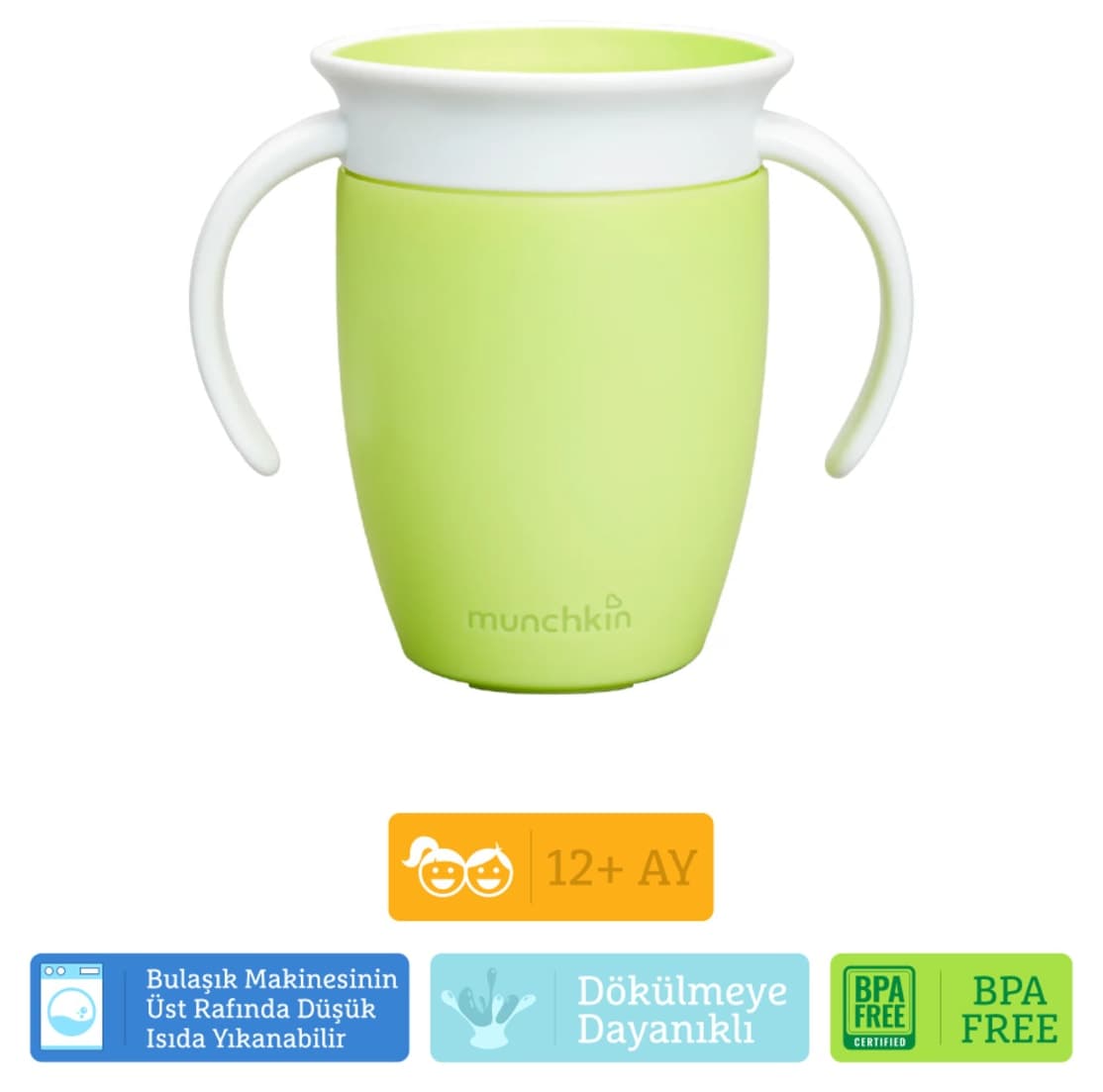لیوان آموزشی Munchkin Mucize 360° مناسب 6 ماه به بالا، 207ml سبز، 1 عدد لیوان آموزشی Munchkin Mucize 360° مناسب 6 ماه به بالا، 207ml سبز، 1 عدد