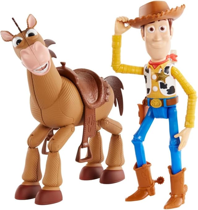 مجموعه 2تایی فیگور اکشن Mattel Disney Pixar Toy Story 4 شامل Woody با کلاه جداشدنی و Bullseye سواری مجموعه 2تایی فیگور اکشن Mattel Disney Pixar Toy Story 4 شامل Woody با کلاه جداشدنی و Bullseye سواری