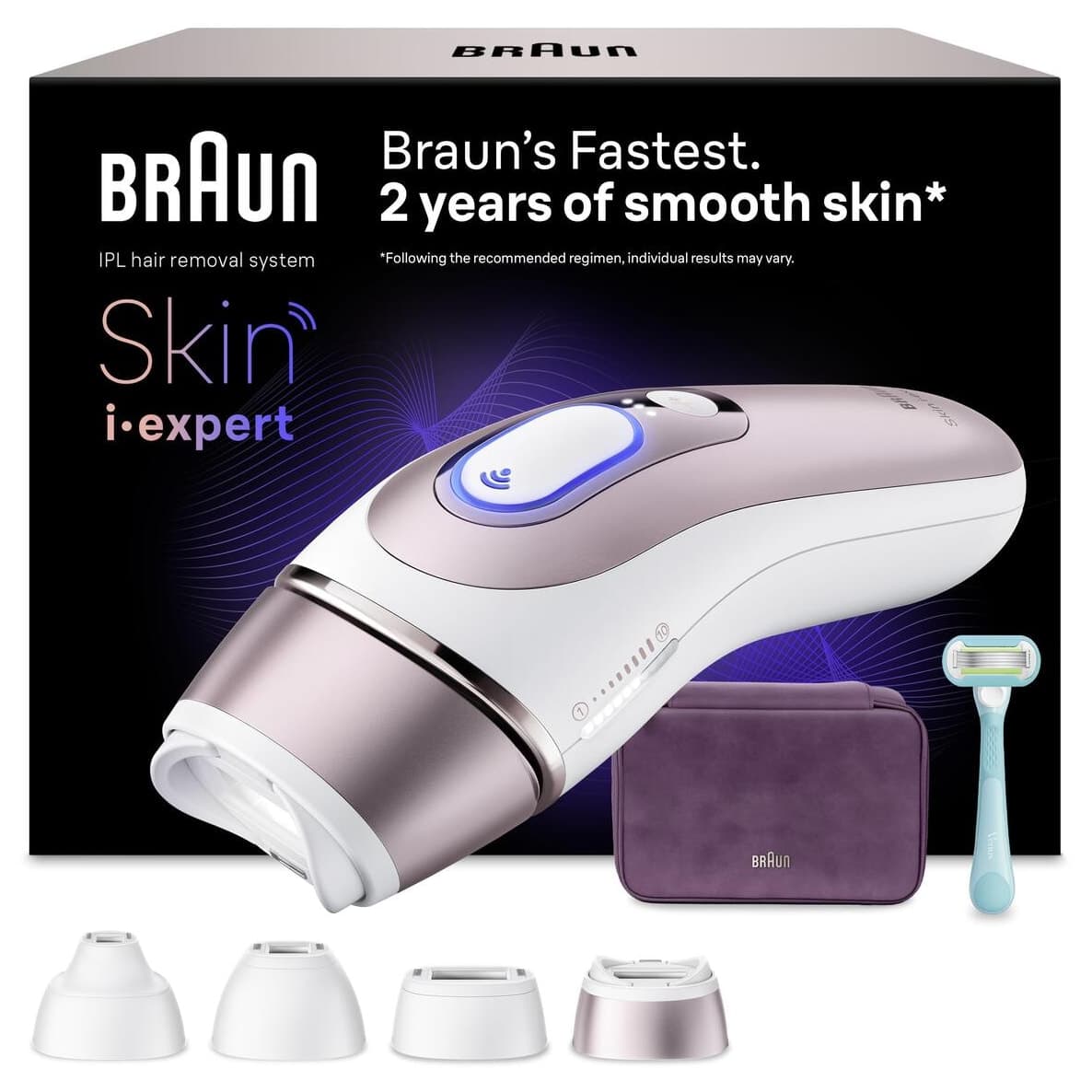 دستگاه لیزر خانگی Braun IPL Skin i·expert مدل PL7431 با اپلیکیشن و ۴ هد دستگاه لیزر خانگی Braun IPL Skin i·expert مدل PL7431 با اپلیکیشن و ۴ هد