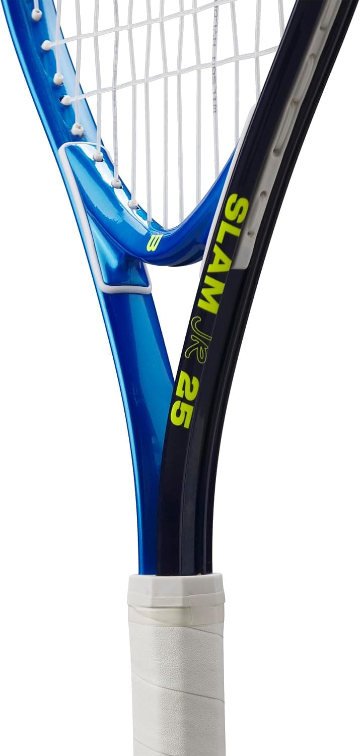 راکت تنیس پسرانه نوجوان Wilson آبی و سبز زهکشیشده 225g مدل Slam Junior 25 L راکت تنیس پسرانه نوجوان Wilson آبی و سبز زهکشیشده 225g مدل Slam Junior 25 L