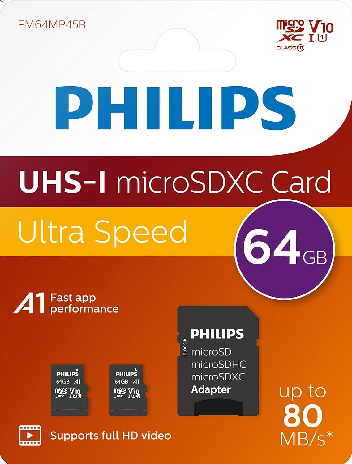 کارت حافظه microSDXC Philips 128 GB سری Ultra Speed همراه آداپتور SD کارت حافظه microSDXC Philips 128 GB سری Ultra Speed همراه آداپتور SD