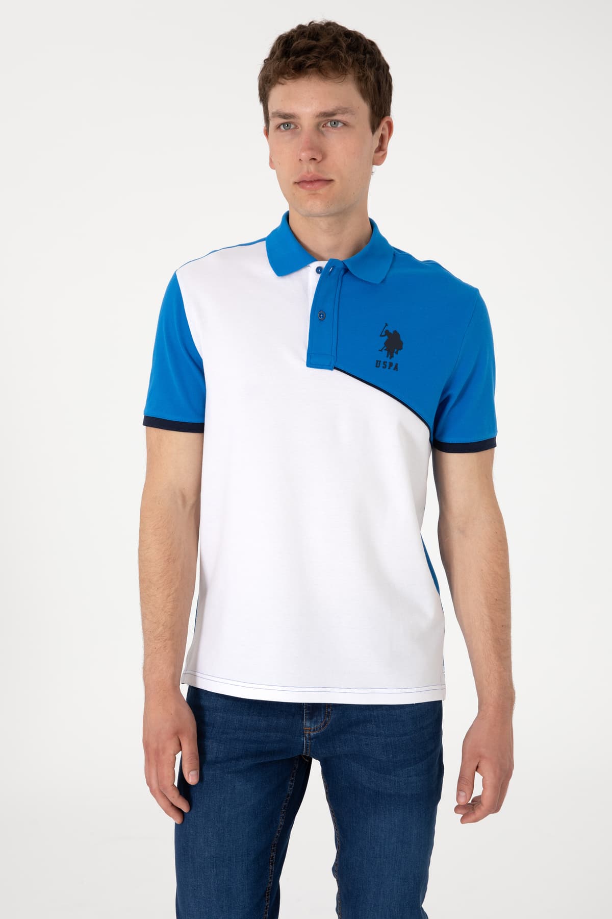 تیشرت مردانه U.S. Polo Assn. فیت معمولی یقه پولو آبی کبالت مدل 50299821-VR077 تیشرت مردانه U.S. Polo Assn. فیت معمولی یقه پولو آبی کبالت مدل 50299821-VR077