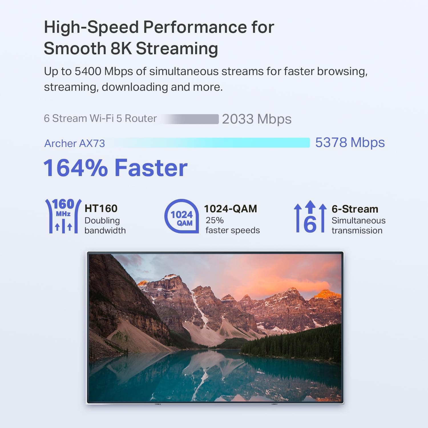 روتر بیسیم اینترنتی دو بانده گیگابیتی TP-Link مدل Archer AX73 AX5400 روتر بیسیم اینترنتی دو بانده گیگابیتی TP-Link مدل Archer AX73 AX5400