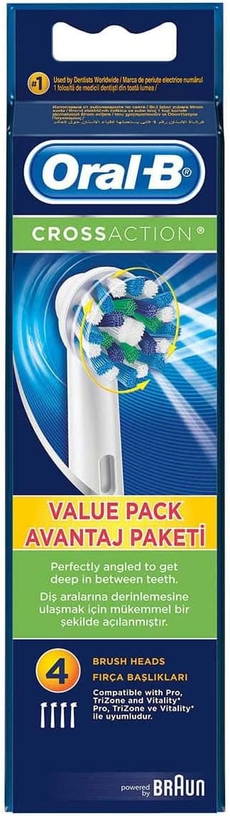 سری یدک مسواک Oral-B Cross Action، 4 عدد سری یدک مسواک Oral-B Cross Action، 4 عدد