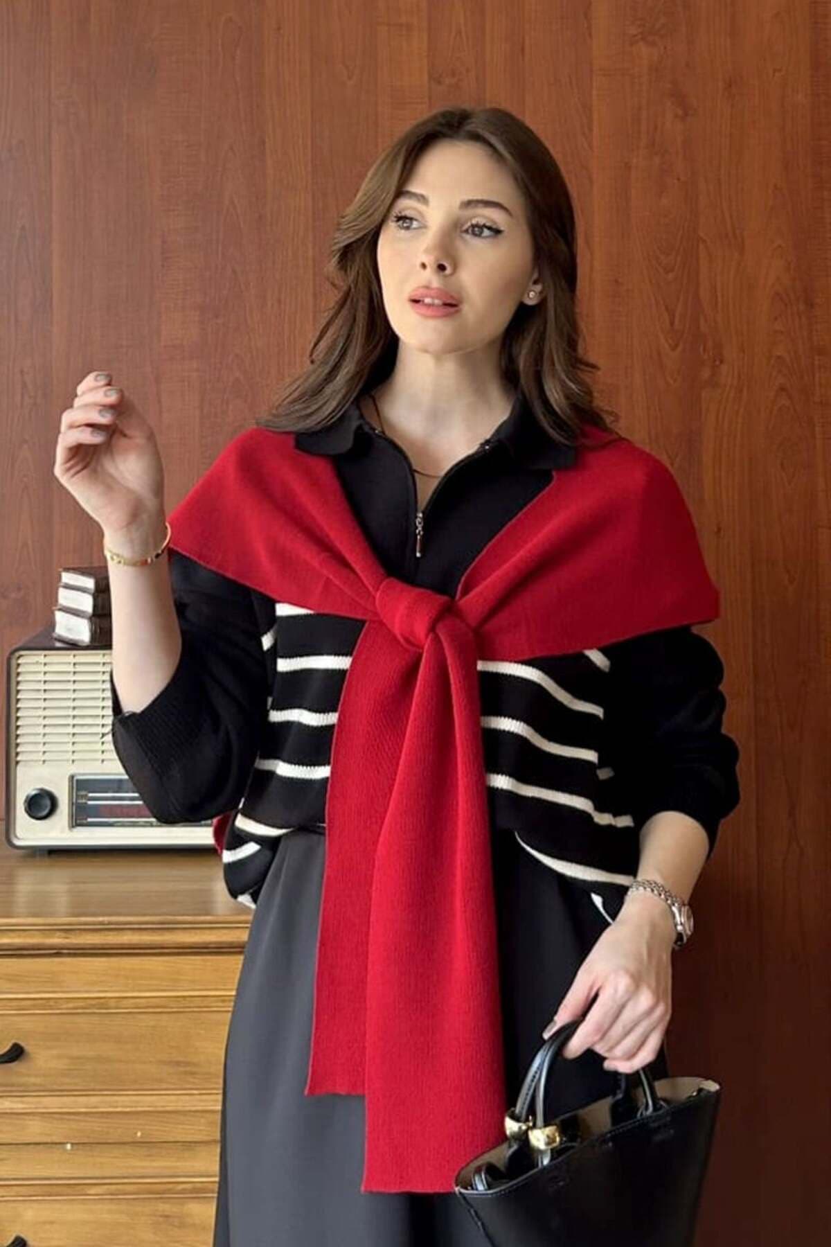 شال گردن زنانه ceylan otantik قرمز شال گردن زنانه ceylan otantik قرمز