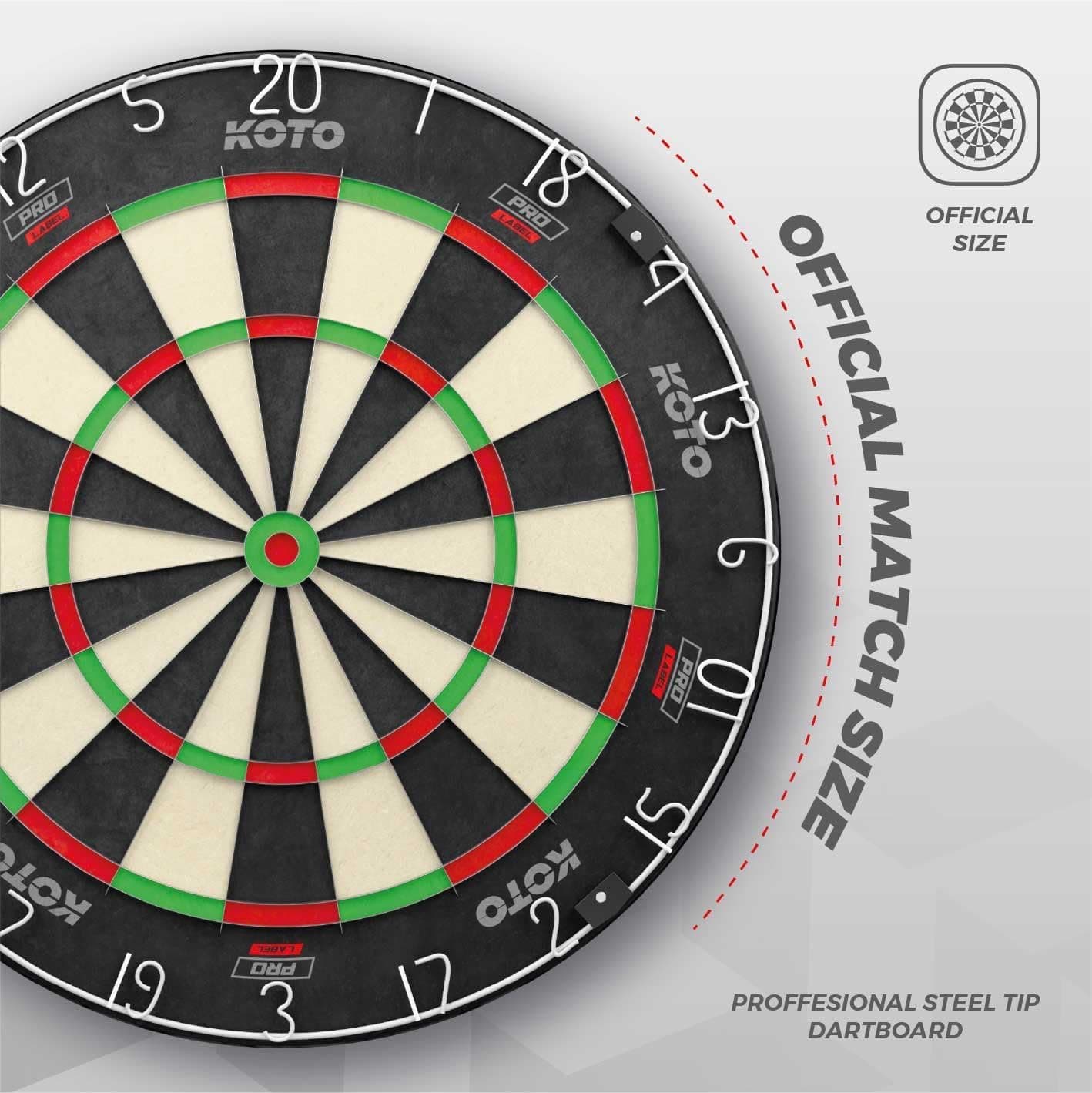 تخته دارت KOTO darts با اندازه رسمی مسابقات، سیمکشی نازک، حلقه اعداد قرمز و نصب آسان مدل King Pro Target تخته دارت KOTO darts با اندازه رسمی مسابقات، سیمکشی نازک، حلقه اعداد قرمز و نصب آسان مدل King Pro Target
