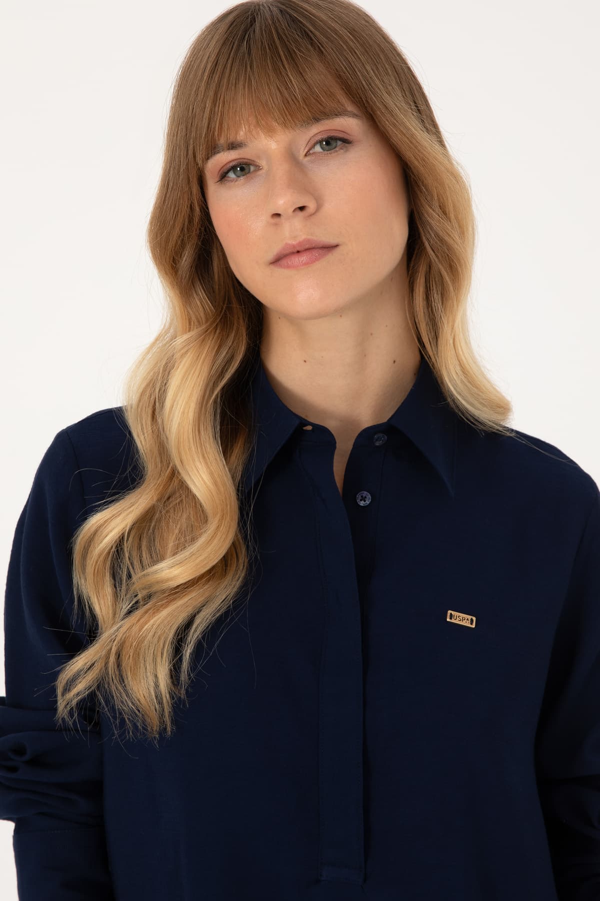 پیراهن زنانه U.S. Polo Assn. آستین بلند سرمهای مدل 50316411-VR033 پیراهن زنانه U.S. Polo Assn. آستین بلند سرمهای مدل 50316411-VR033