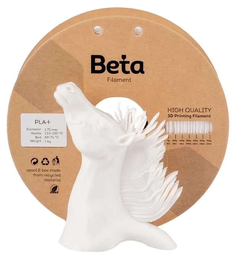 فیلامنت Beta Filament مدل PLA+ سفید فیلامنت Beta Filament مدل PLA+ سفید