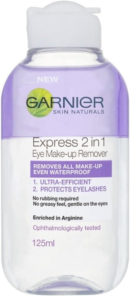 پاککننده آرایش چشم ضدآب ملایم ۲ در ۱ Garnier Skin Active، 125ml پاککننده آرایش چشم ضدآب ملایم ۲ در ۱ Garnier Skin Active، 125ml