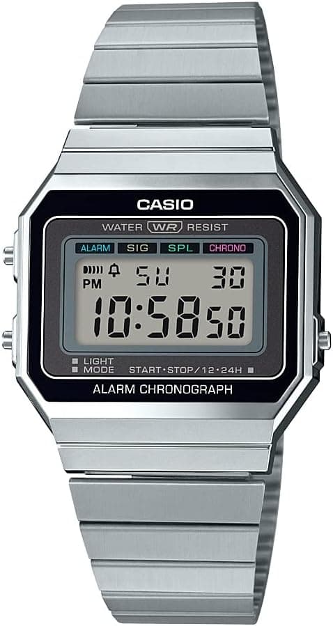 ساعت یونیسکس Casio با صفحه خاکستری و بند نقرهای مدل A700W-1ADF ساعت یونیسکس Casio با صفحه خاکستری و بند نقرهای مدل A700W-1ADF