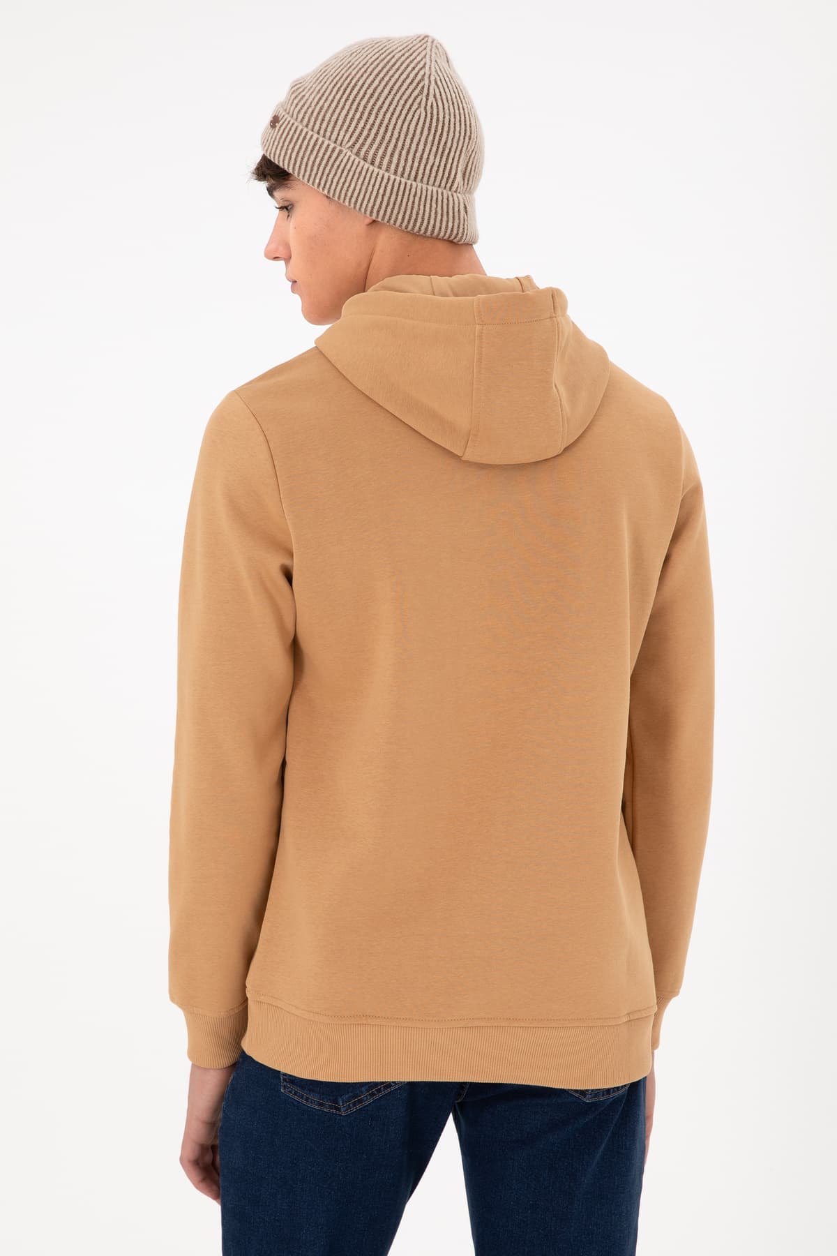 سوئیشرت هودی مردانه U.S. Polo Assn. فلیس بیسیک شتری مدل 50295176-VR015 سوئیشرت هودی مردانه U.S. Polo Assn. فلیس بیسیک شتری مدل 50295176-VR015