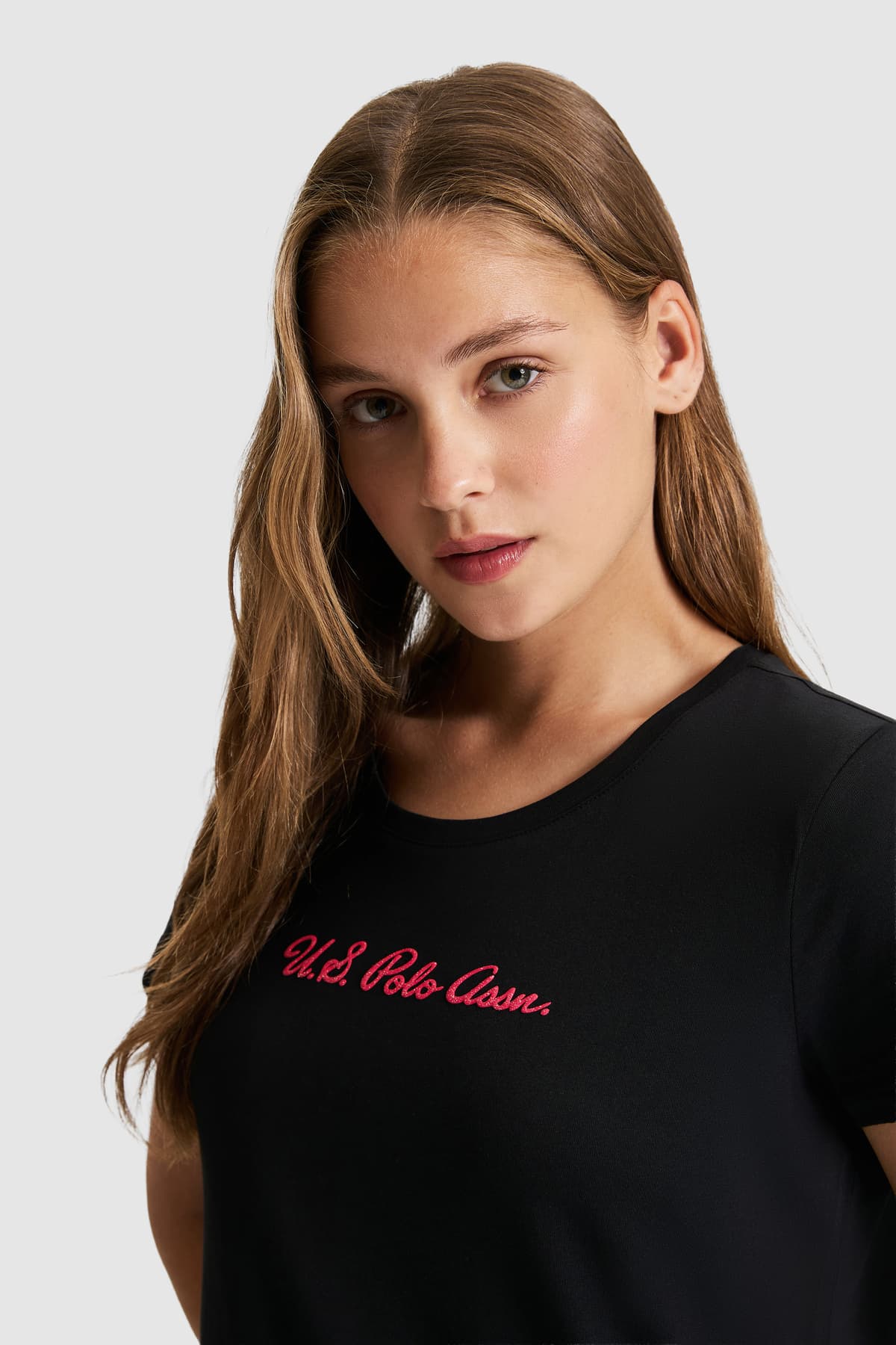 تیشرت زنانه U.S. Polo Assn. مشکی یقه گرد ساده مدل 50323450-VR046 تیشرت زنانه U.S. Polo Assn. مشکی یقه گرد ساده مدل 50323450-VR046