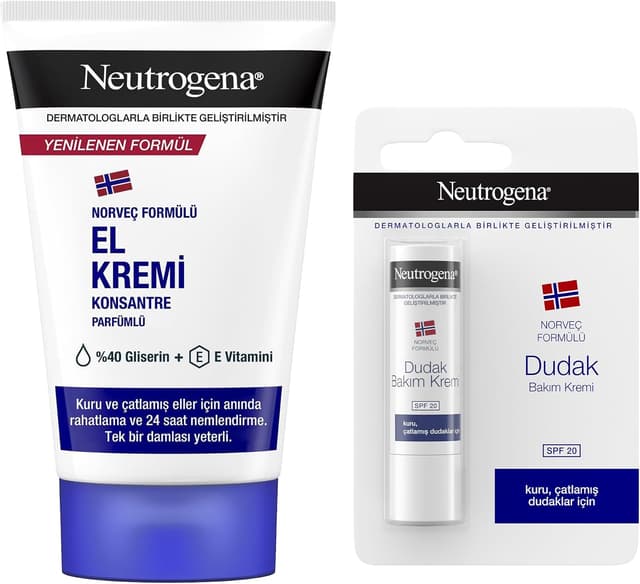 کرم دست Neutrogena عطردار 75 ml + بالم لب SPF 20 (4,8 g) کرم دست Neutrogena عطردار 75 ml + بالم لب SPF 20 (4,8 g)
