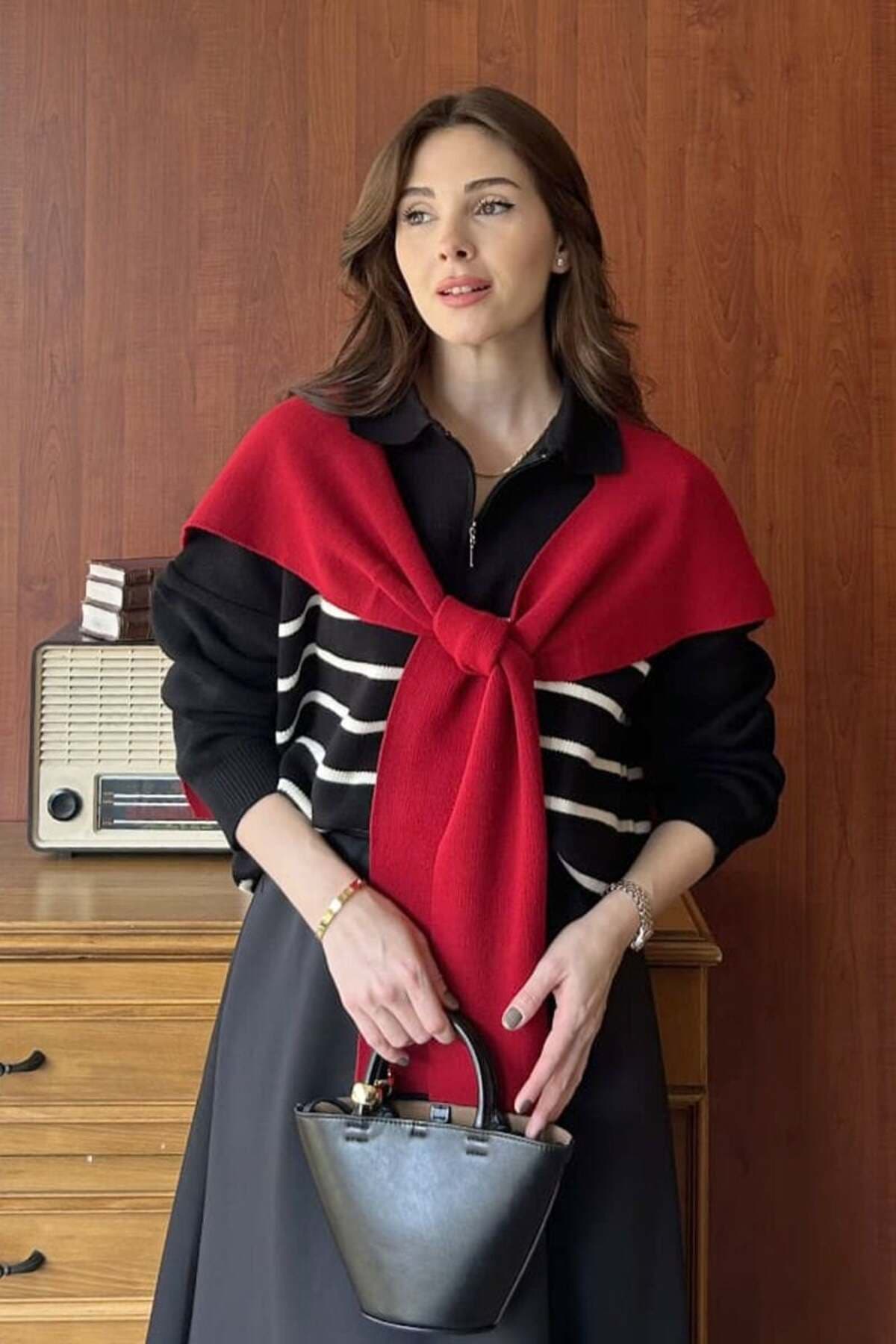 شال گردن زنانه ceylan otantik قرمز شال گردن زنانه ceylan otantik قرمز