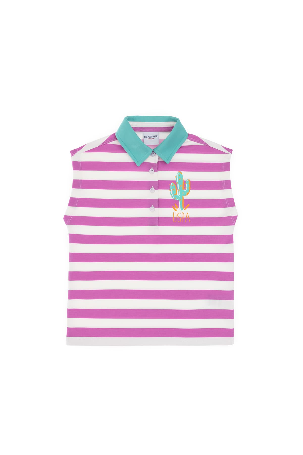 تیشرت دخترانه U.S. Polo Assn. یقه پولو آستینحلقهای راهراه فوشیا مدل 50306236-VR023 تیشرت دخترانه U.S. Polo Assn. یقه پولو آستینحلقهای راهراه فوشیا مدل 50306236-VR023