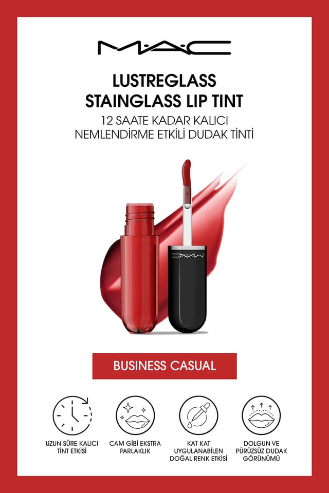 تینت لب Mac Lustreglass StainGlass ماندگاری ۱۲ ساعته Business Casual تینت لب Mac Lustreglass StainGlass ماندگاری ۱۲ ساعته Business Casual