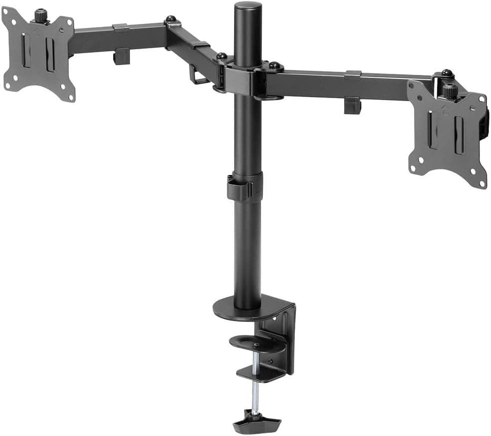 پایه نگهدارنده مانیتور DIGITUS دو مانیتوره مشکی مدل VESA 75x75، 100x100 پایه نگهدارنده مانیتور DIGITUS دو مانیتوره مشکی مدل VESA 75x75، 100x100