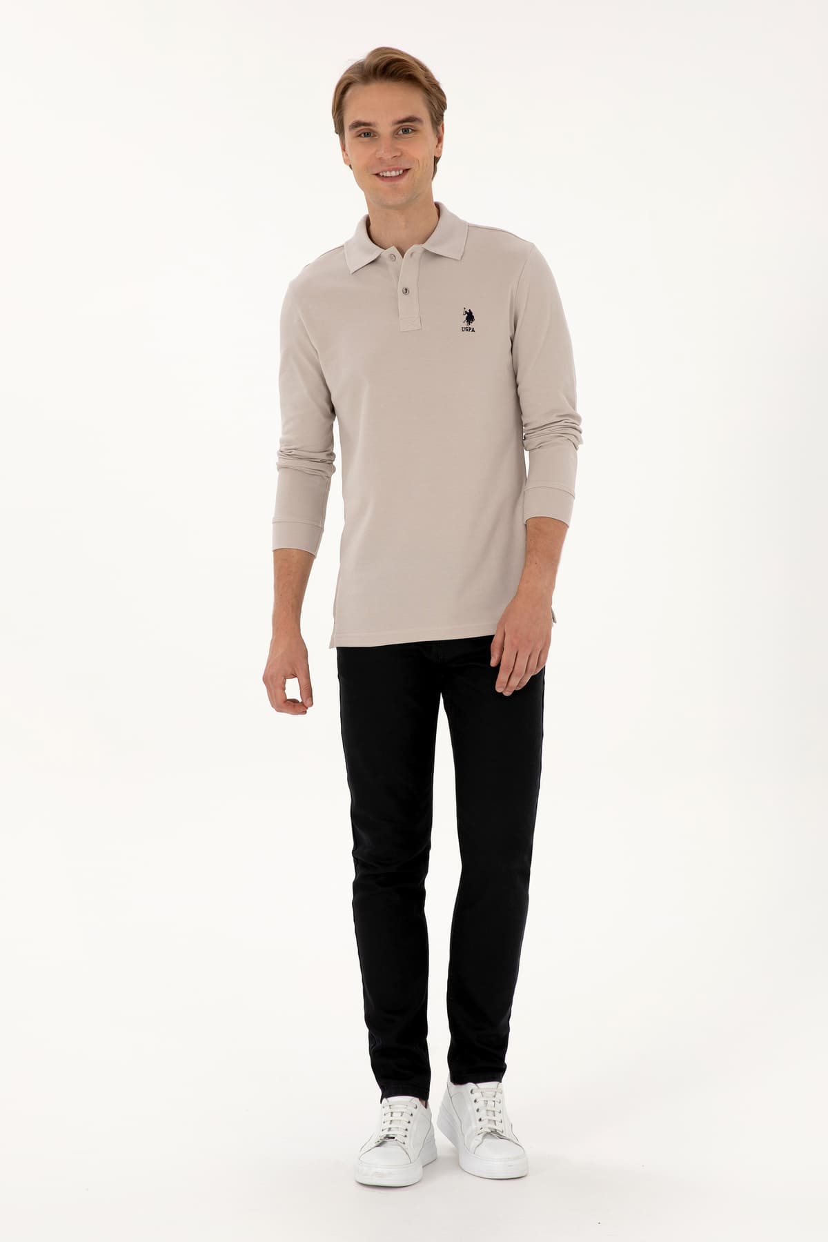سوئیشرت مردانه U.S. Polo Assn. فیت معمولی یقه پولو رنگ سنگی بیسیک مدل 50307757-VR049 سوئیشرت مردانه U.S. Polo Assn. فیت معمولی یقه پولو رنگ سنگی بیسیک مدل 50307757-VR049