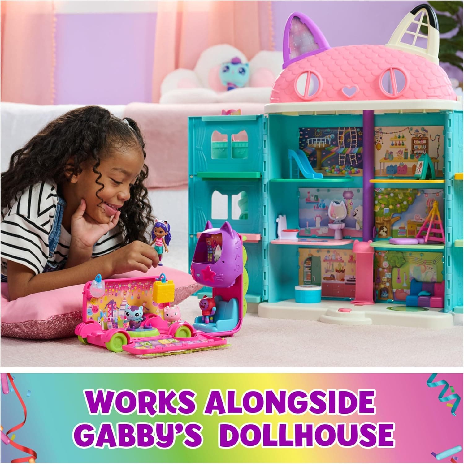 اتوبوس مهمانی Sprinkle برند DREAMWORKS GABBY'S DOLLHOUSE اتوبوس مهمانی Sprinkle برند DREAMWORKS GABBY'S DOLLHOUSE