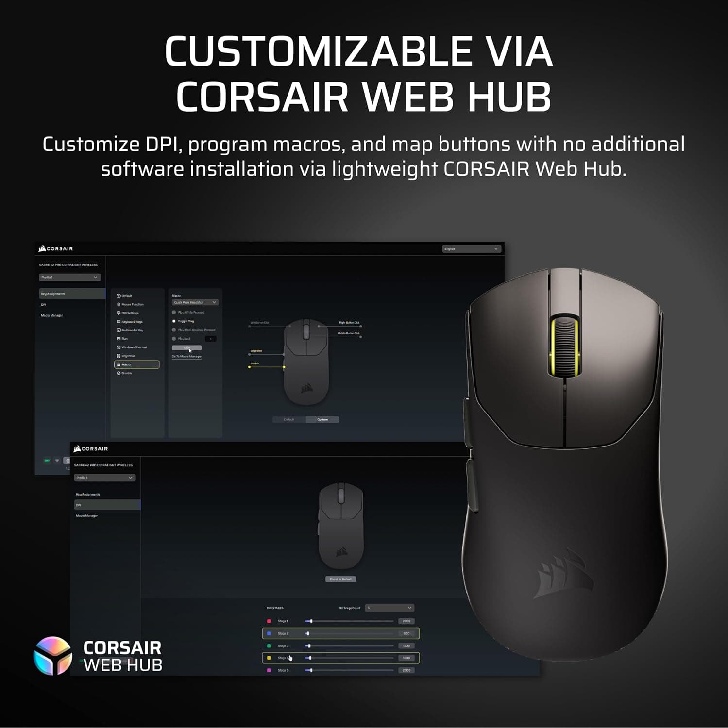 موس گیمینگ بیسیم Corsair فوقسبک 36g با نرخ نمونهبرداری 8K سفید مدل SABRE V2 PRO ULTRALIGHT CH-931G001-WW موس گیمینگ بیسیم Corsair فوقسبک 36g با نرخ نمونهبرداری 8K سفید مدل SABRE V2 PRO ULTRALIGHT CH-931G001-WW