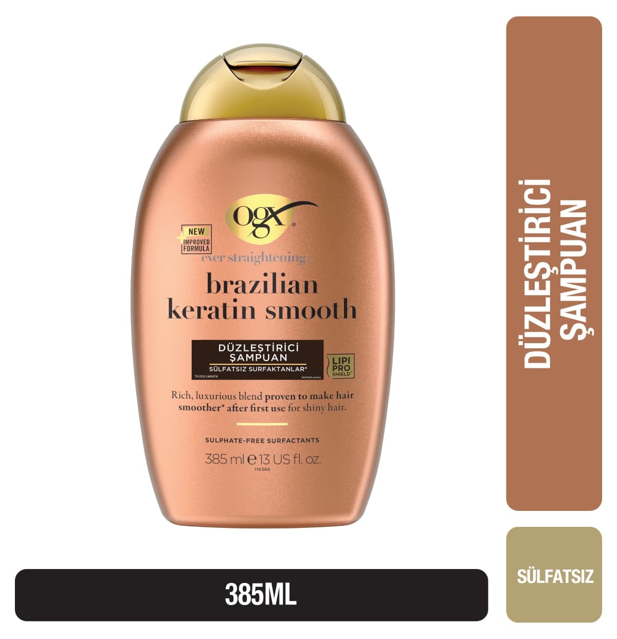 شامپو زنانه OGX Brazilian Keratin Smooth صافکننده بدون سولفات 385 ml شامپو زنانه OGX Brazilian Keratin Smooth صافکننده بدون سولفات 385 ml