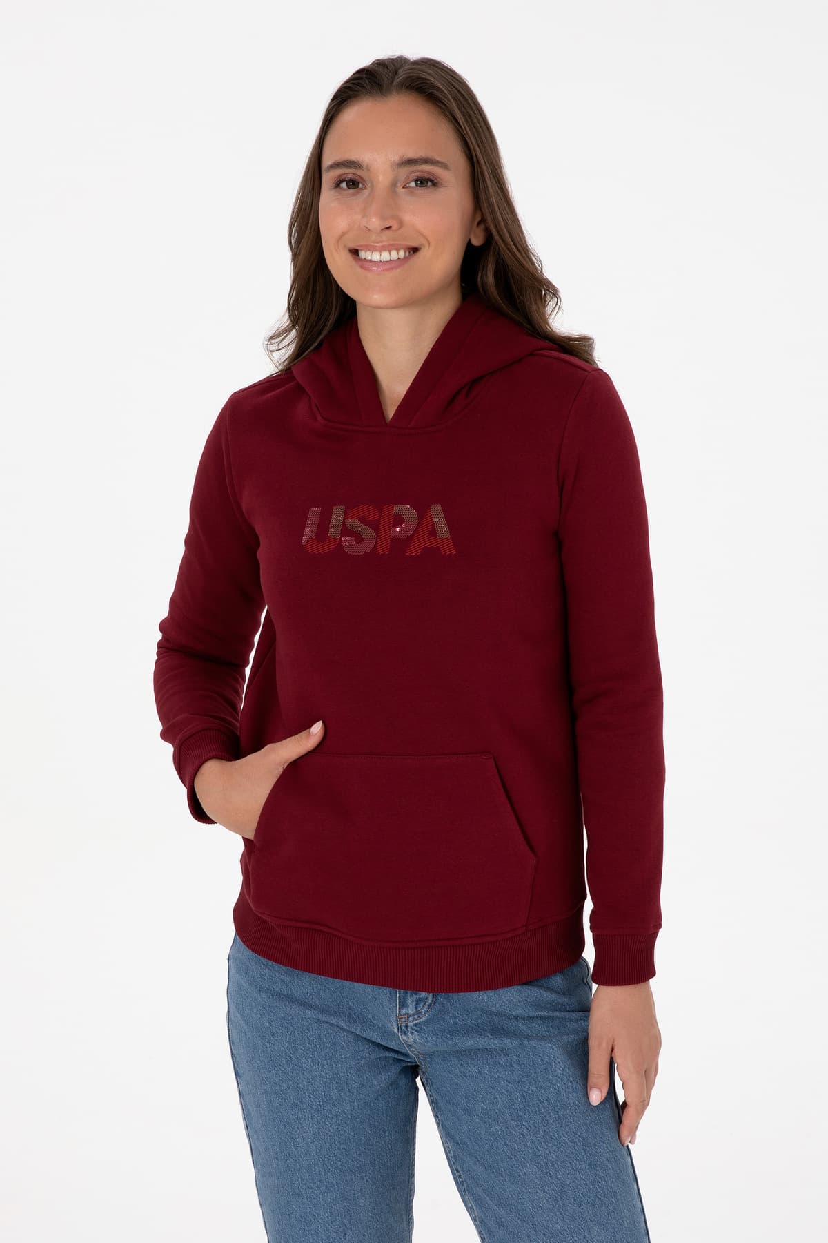 سوئیشرت زنانه U.S. Polo Assn. کاپوتدار آنتراسیت ملانژ مدل 50307711-VR081 سوئیشرت زنانه U.S. Polo Assn. کاپوتدار آنتراسیت ملانژ مدل 50307711-VR081