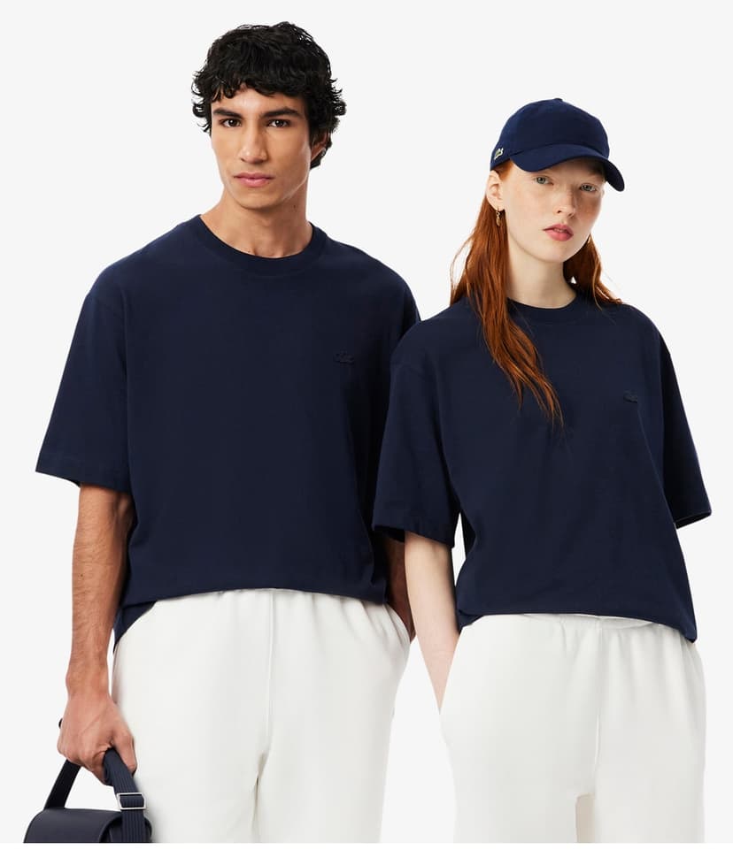 تیشرت Lacoste فیت گشاد یقه گرد سرمهای تیشرت Lacoste فیت گشاد یقه گرد سرمهای