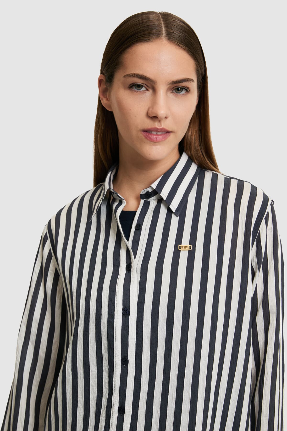 پیراهن زنانه U.S. Polo Assn. آستین بلند راهراه سرمهای مدل 50324736-VR033 پیراهن زنانه U.S. Polo Assn. آستین بلند راهراه سرمهای مدل 50324736-VR033