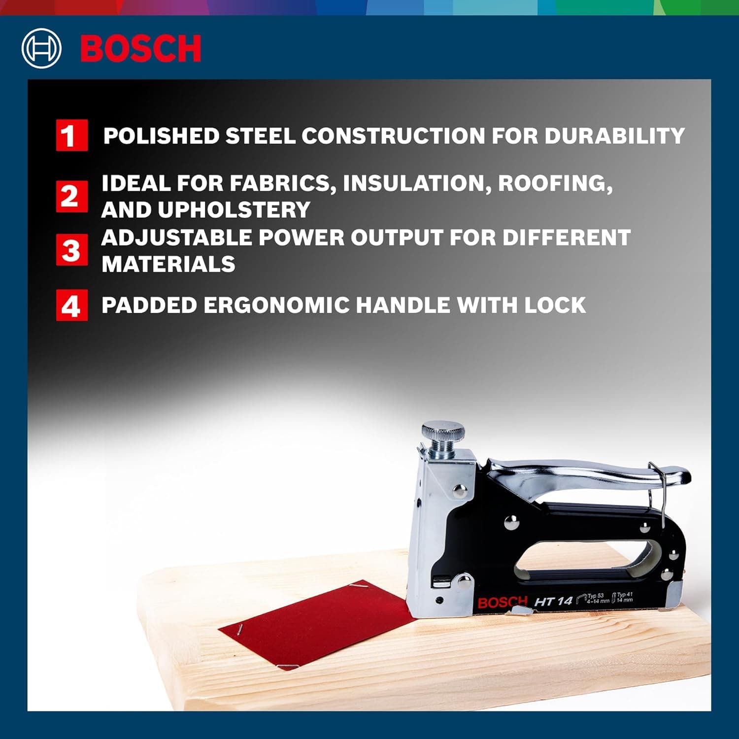 منگنهکوب دستی Bosch Professional مدل HT 14 چوب تیپ 41 مشکی 1 عدد منگنهکوب دستی Bosch Professional مدل HT 14 چوب تیپ 41 مشکی 1 عدد