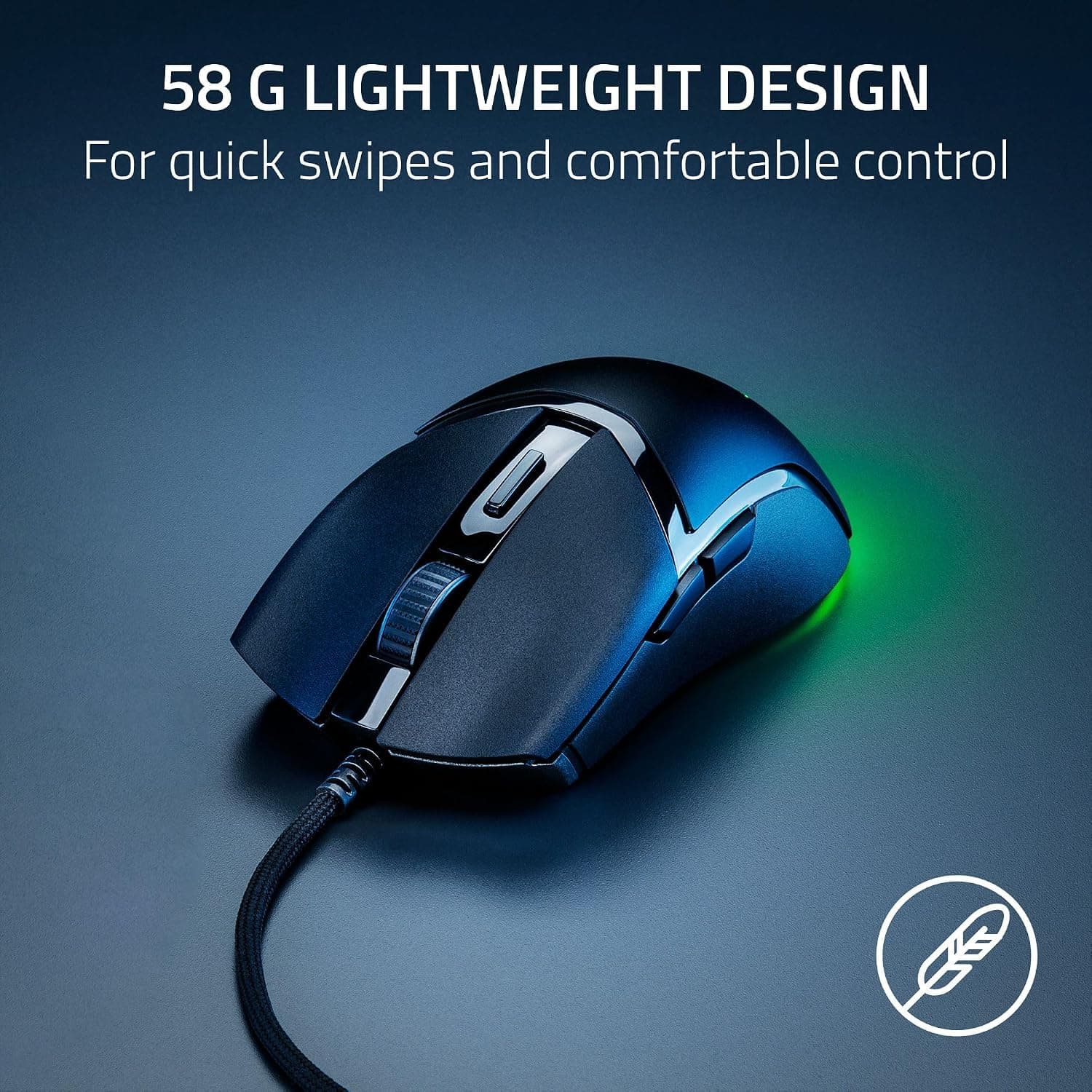 ماوس گیمینگ سیمی Razer مشکی 57g با نورپردازی Chroma RGB ماوس گیمینگ سیمی Razer مشکی 57g با نورپردازی Chroma RGB