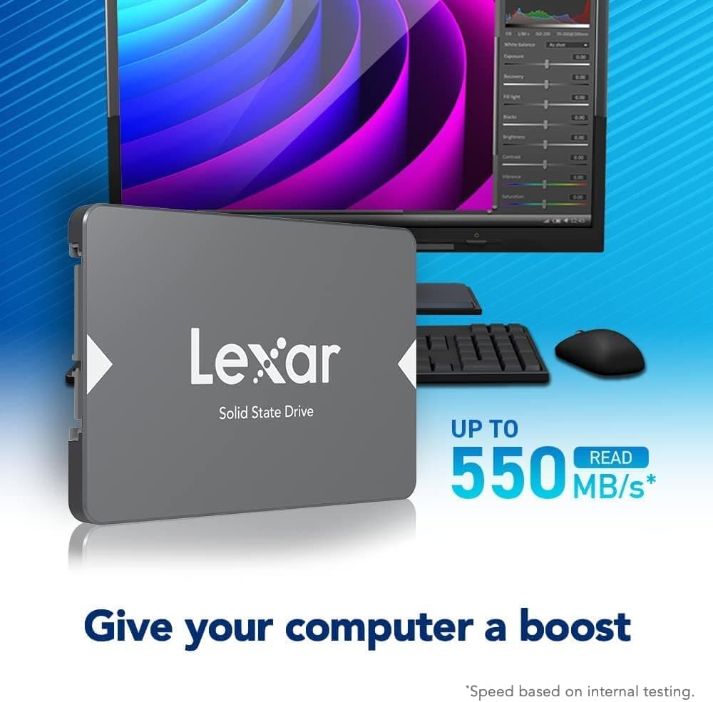 حافظه SSD Lexar ظرفیت 512GB سایز 2.5” رابط SATA 6Gb/s خاکستری مدل LNS100-512RB حافظه SSD Lexar ظرفیت 512GB سایز 2.5” رابط SATA 6Gb/s خاکستری مدل LNS100-512RB