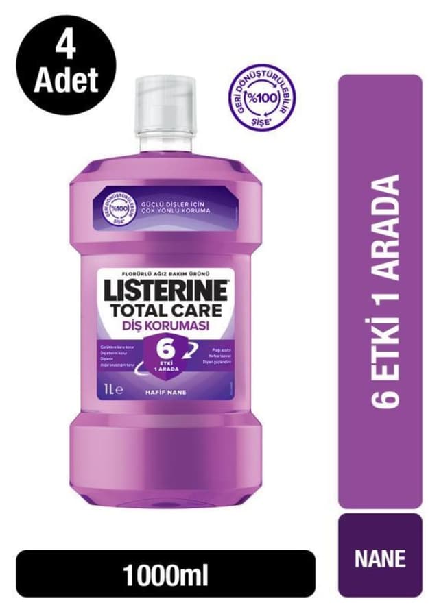 دهانشویه Listerine Total Care 1000 ml x4 دهانشویه Listerine Total Care 1000 ml x4