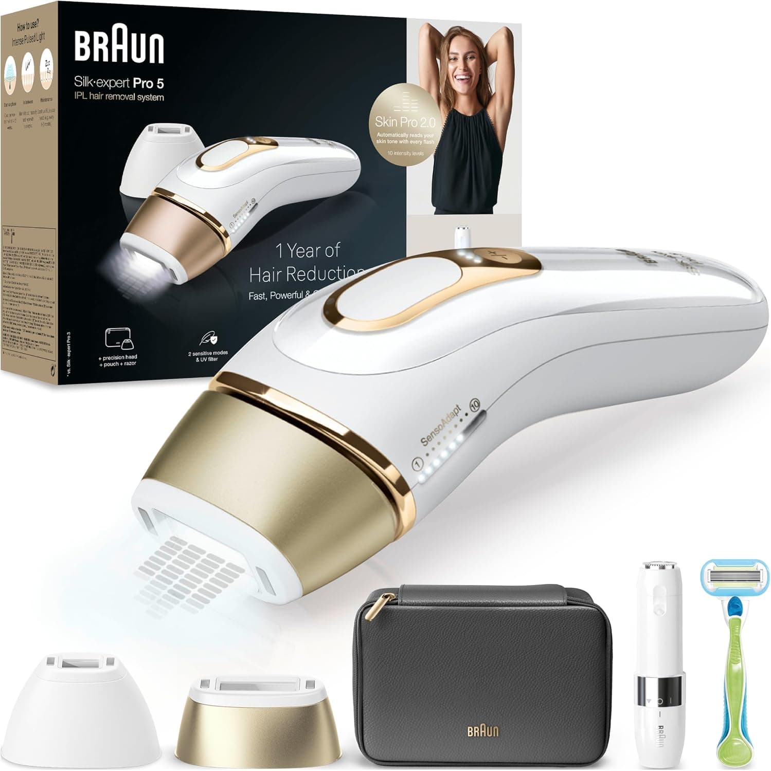 دستگاه IPL رفع موهای زائد Braun همراه با کیف، تیغ اصلاح Venus و 2 سری مدل PL5146 دستگاه IPL رفع موهای زائد Braun همراه با کیف، تیغ اصلاح Venus و 2 سری مدل PL5146