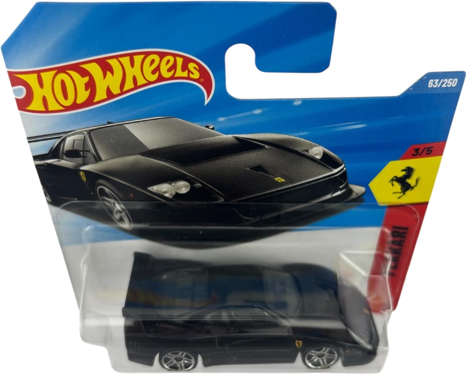 ماشین اسباببازی دایکست Hot Wheels مشکی مدل Ferrari F40 Competizine مقیاس 1:64، 3/5، 63/250 ماشین اسباببازی دایکست Hot Wheels مشکی مدل Ferrari F40 Competizine مقیاس 1:64، 3/5، 63/250