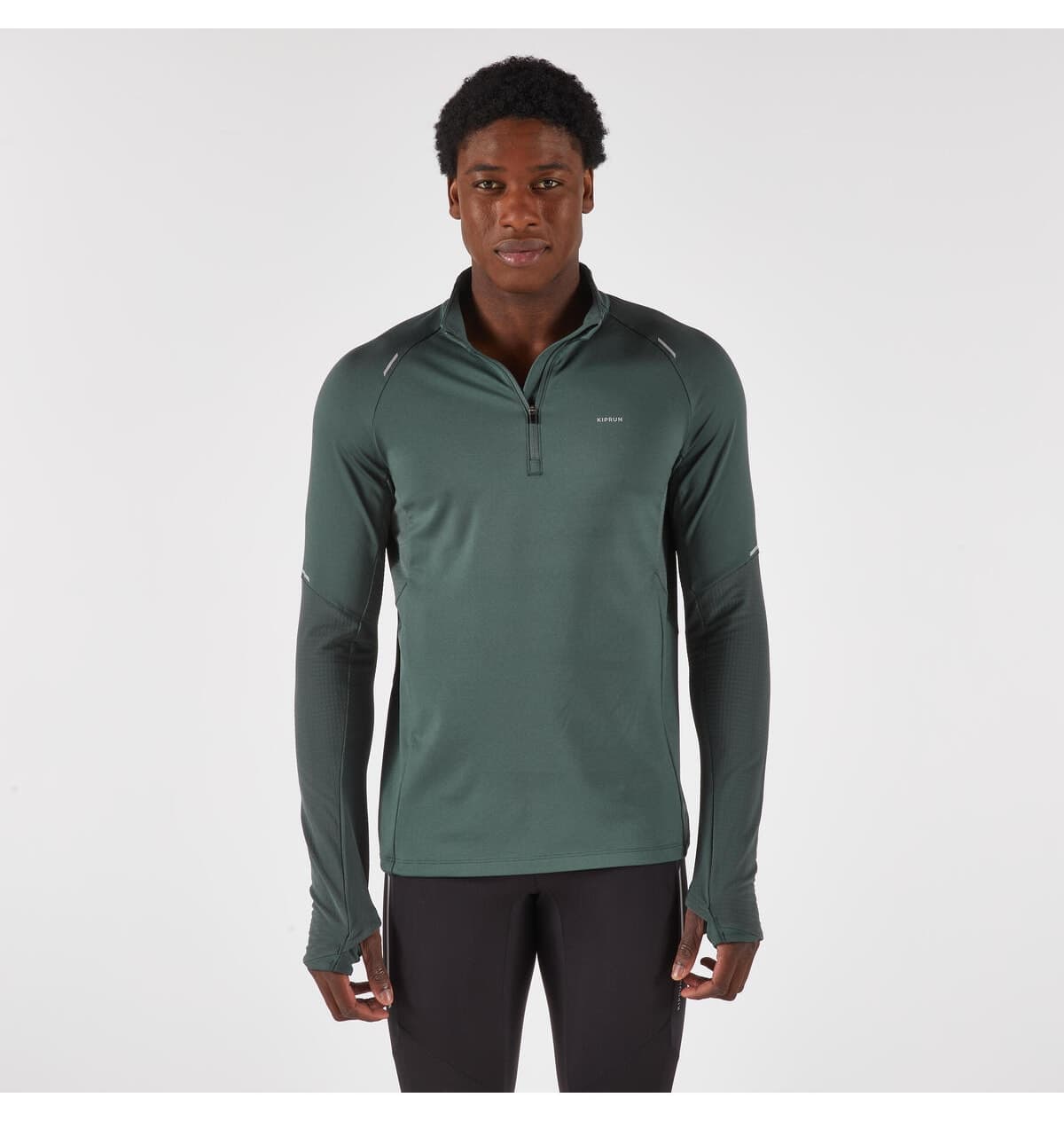 تیشرت دویدن مردانه Decathlon Kiprun آستین بلند خاکی مدل Run 500 Warm تیشرت دویدن مردانه Decathlon Kiprun آستین بلند خاکی مدل Run 500 Warm