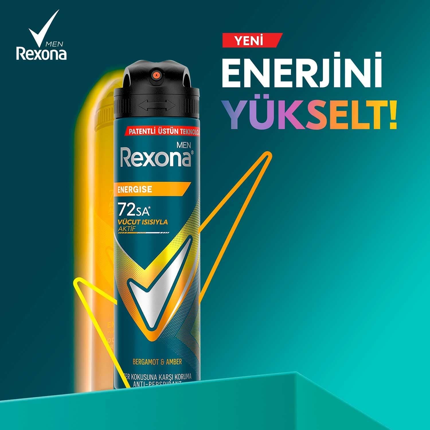 اسپری دئودورانت مردانه Rexona Energise 150 ml اسپری دئودورانت مردانه Rexona Energise 150 ml