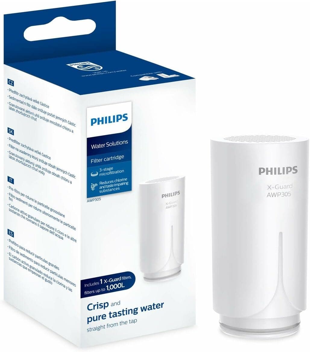 کارتریج فیلتر آب Philips Water X-Guard روی شیر کارتریج فیلتر آب Philips Water X-Guard روی شیر